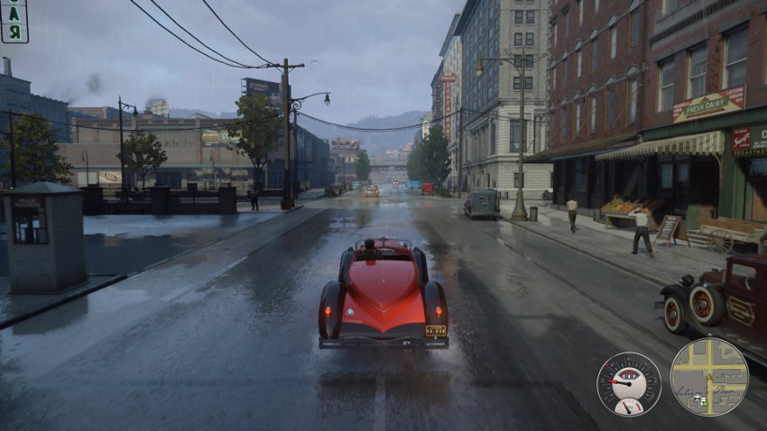 Скриншот игры Mafia: Definitive Edition едем по дороге
