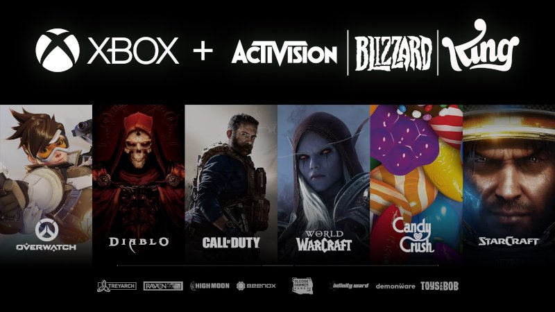 Скриншот с логотипом Xbox и Activision Blizzard