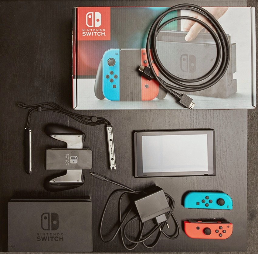 Комплектация обозреваемой приставки: Nintendo Switch