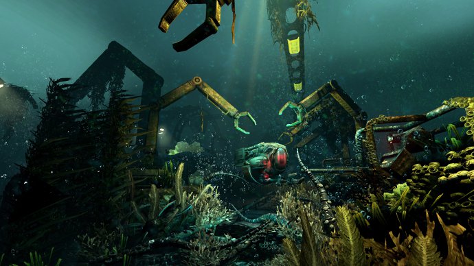 Скриншот игры SOMA, на котором изображена подводная локация