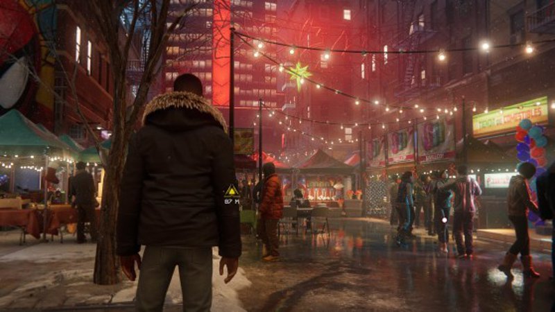 Скриншот игры Spider-Man: Miles Morales - прогулка по городу