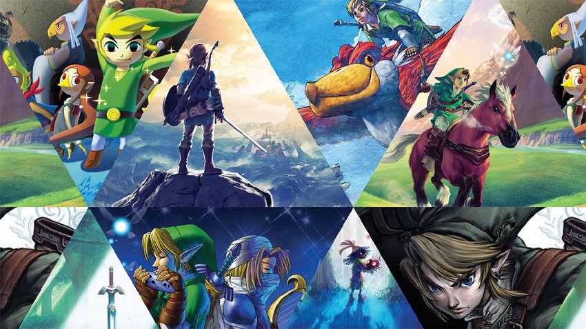 Подборка кадров из разных частей игровой серии The Legend of Zelda
